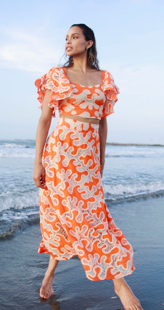 Top Mangas Naranja Andrea Tovar