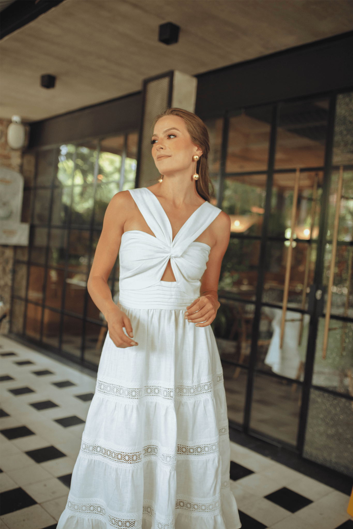 Vestido Andrea Lino Blanco - VESTIDOS - Duo Mar