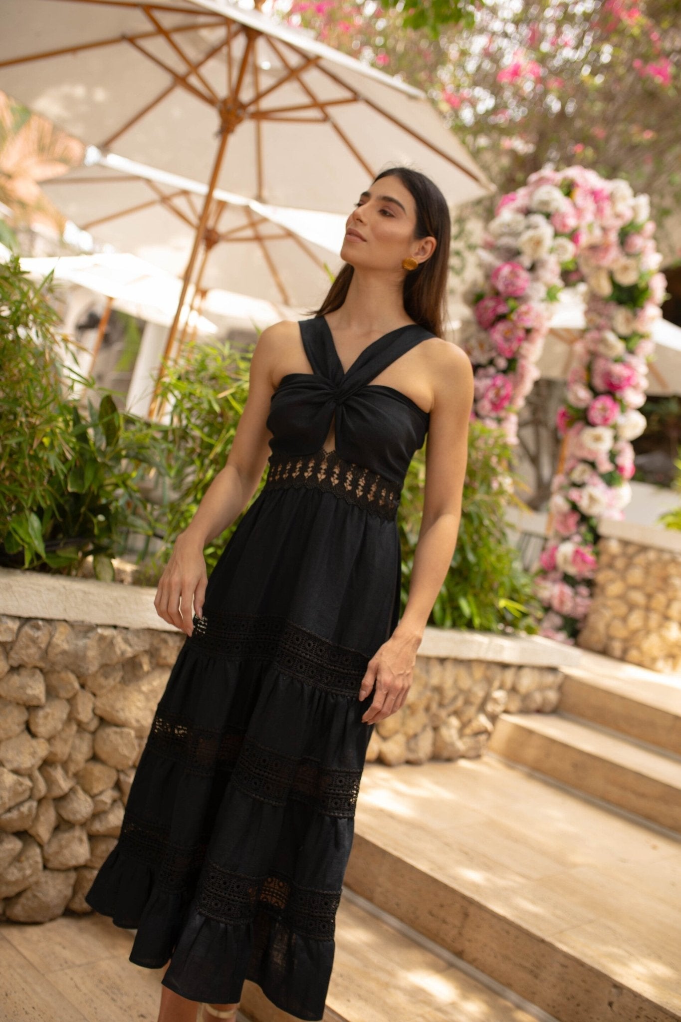 Vestido Andrea Midi Negro - VESTIDOS - Duo Mar