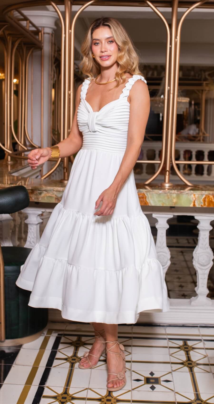 Vestido Liliana Midi Blanco - VESTIDOS - Duo Mar