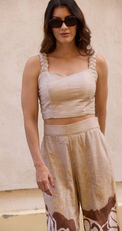 Set Luana Trenza Pantalon Café Caro Cruz