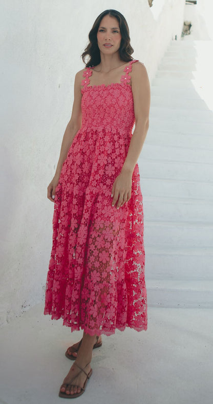 Vestido Lia Bau Midi Coral