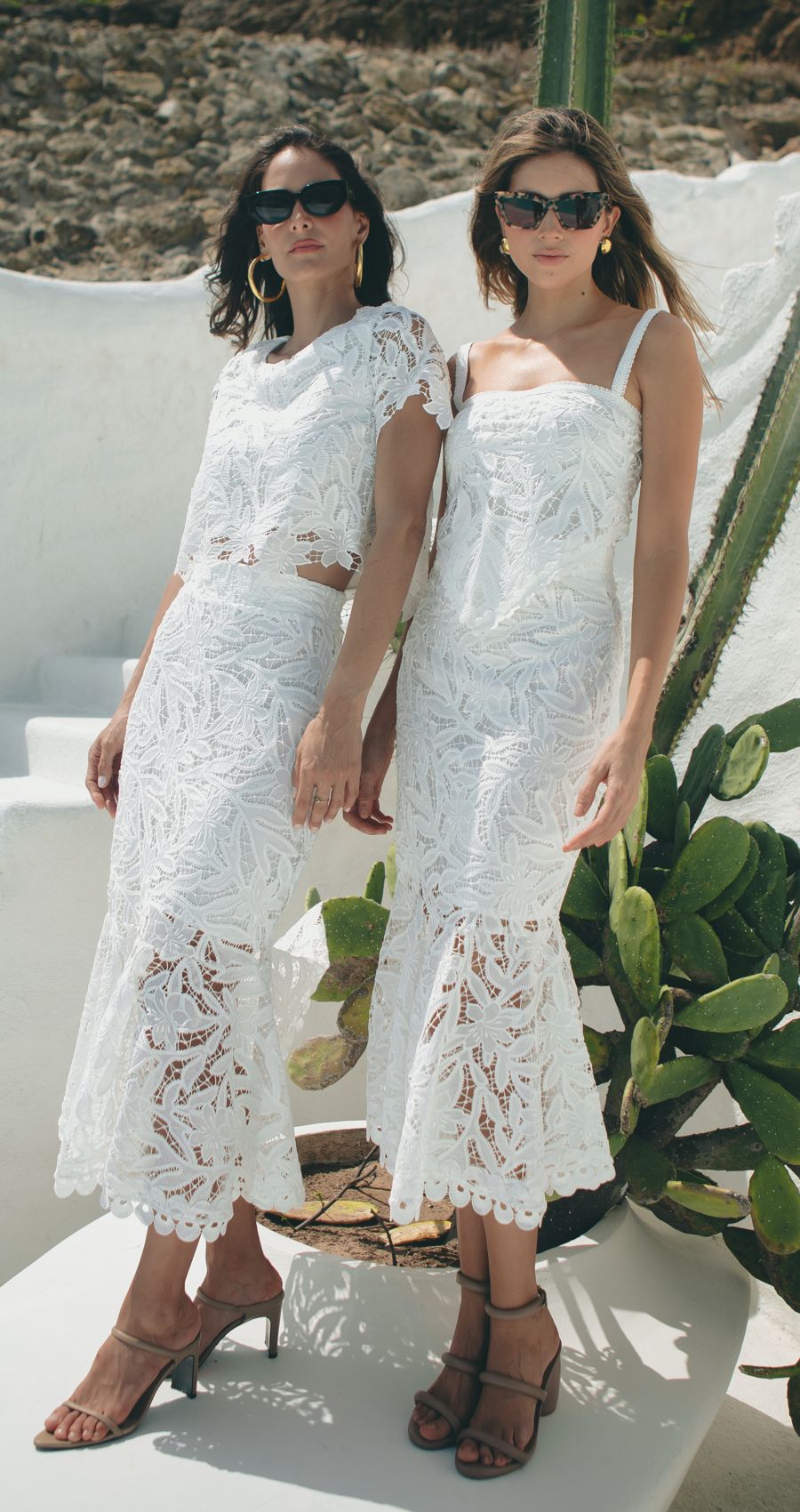 Set Falda Midi Triangulo Blanca Bonita