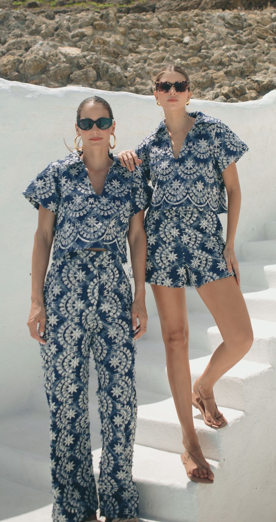 Set Camisa Y Short Jean Oscuro