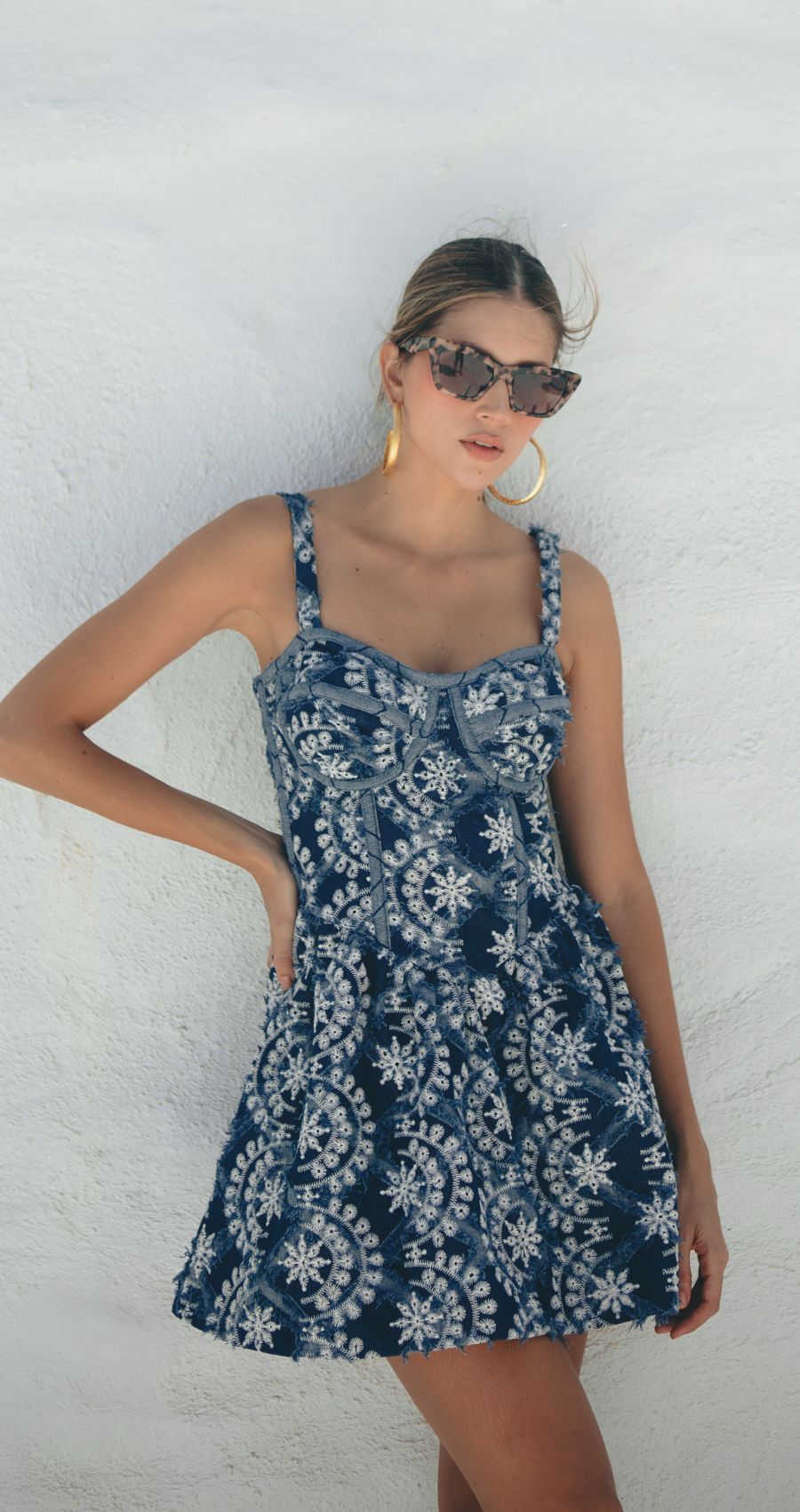 Vestido Corto Corset Jean Oscuro