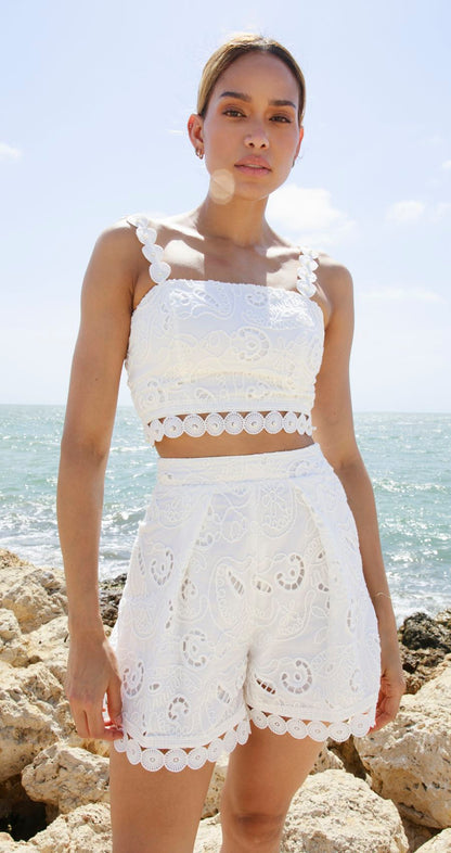 Set Blanco Andrea Tovar Short Top