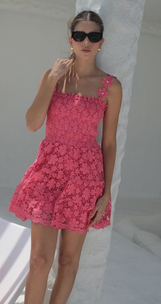 Vestido Lia Bau Corto Coral