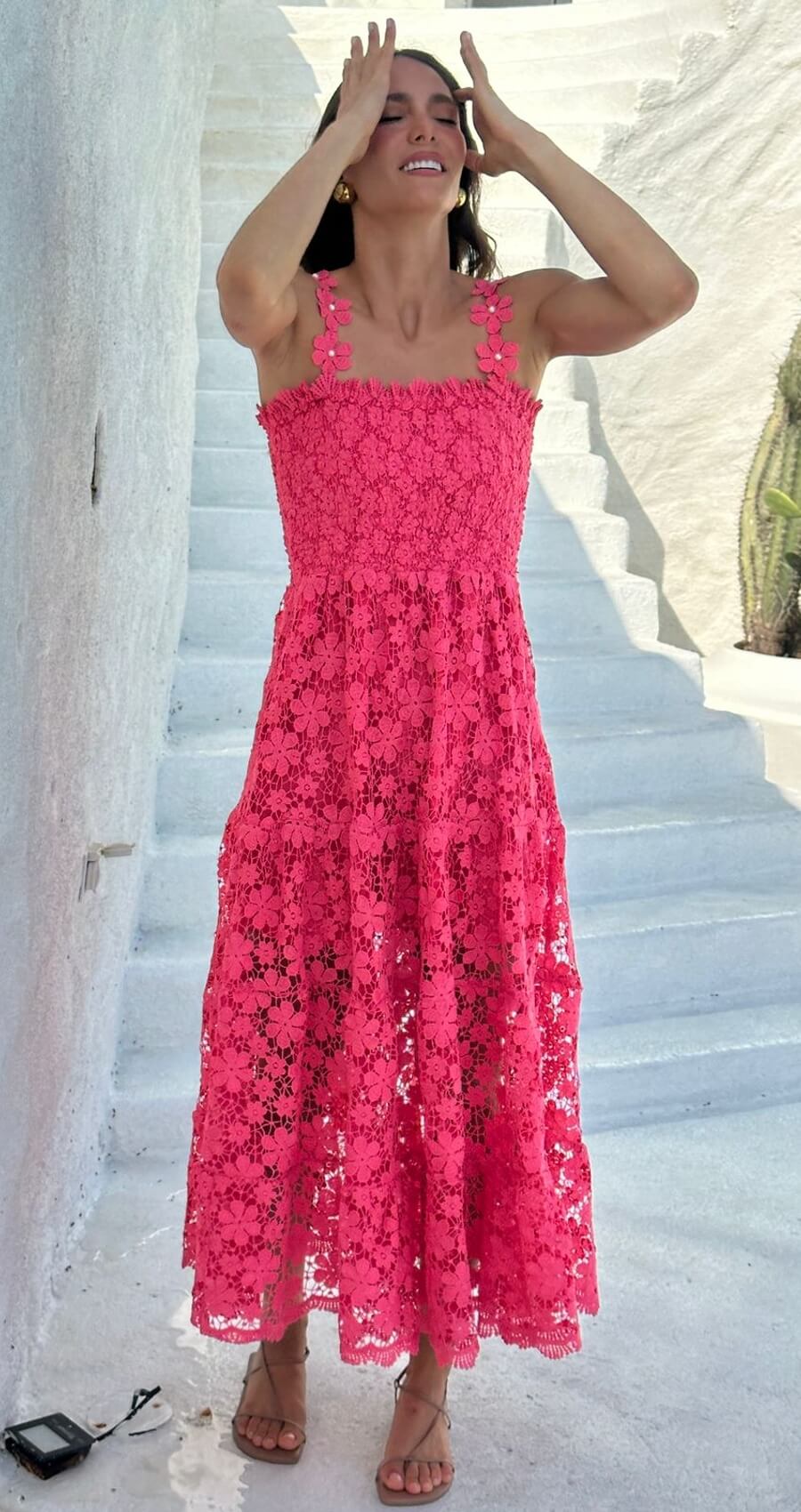 Vestido Lia Bau Midi Coral